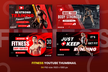 Fitness Youtube Thumbnail Template