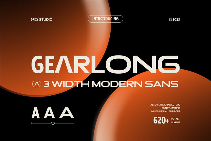 Gearlong – 3 Width Modern Sans Font