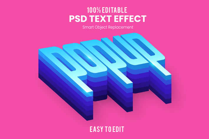 Popup 3D Text Effect PSD