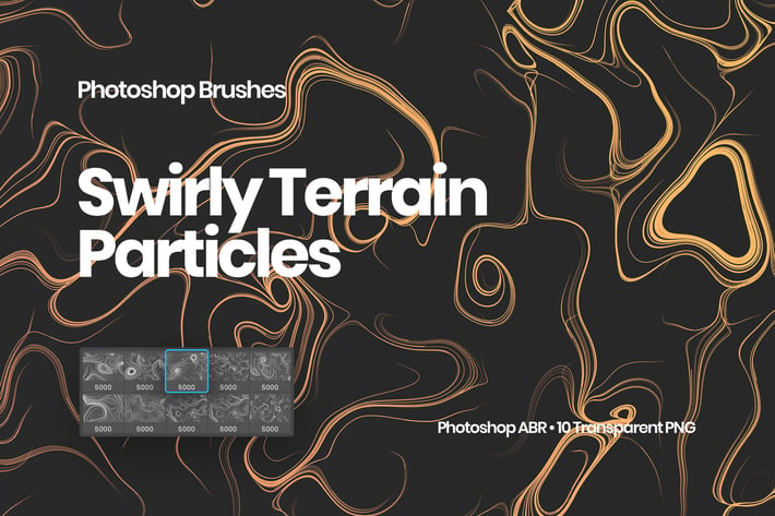 Swirly Terrain Particles Photoshop Brushes