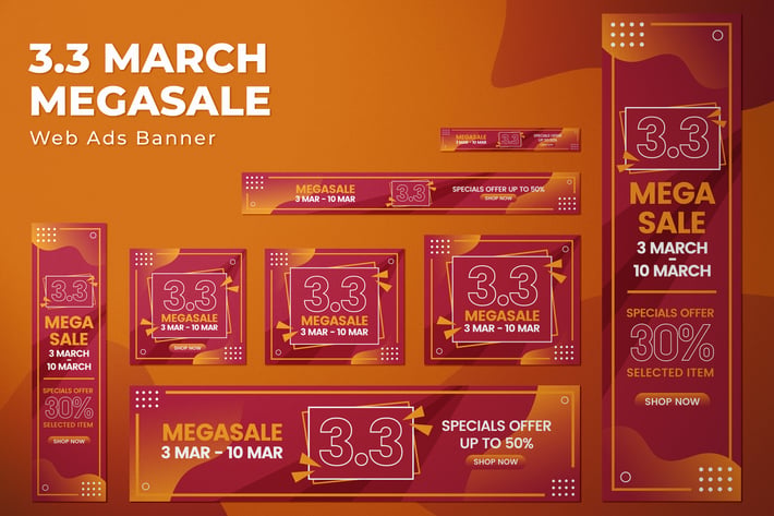 3.3 March Megasale - Web Ads Banners