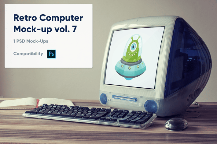 1 Retro Computer Mockup vol. 7