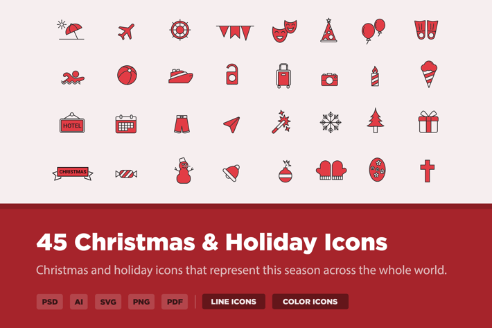 45 Christmas & Holiday Icons
