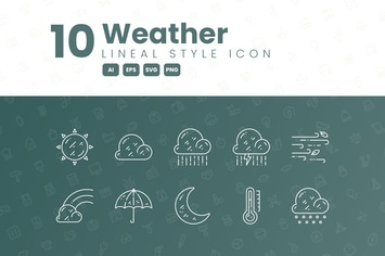 10 Weather Detailed Icon Collection