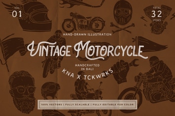 Vintage Motorcycle Illustration - KNA