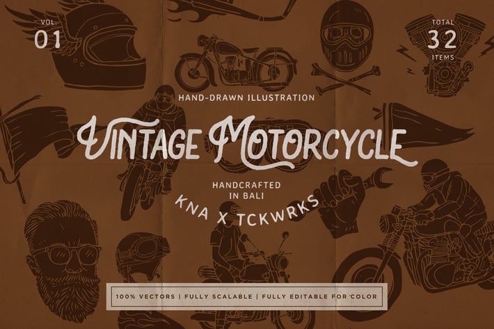 Vintage Motorcycle Illustration - KNA