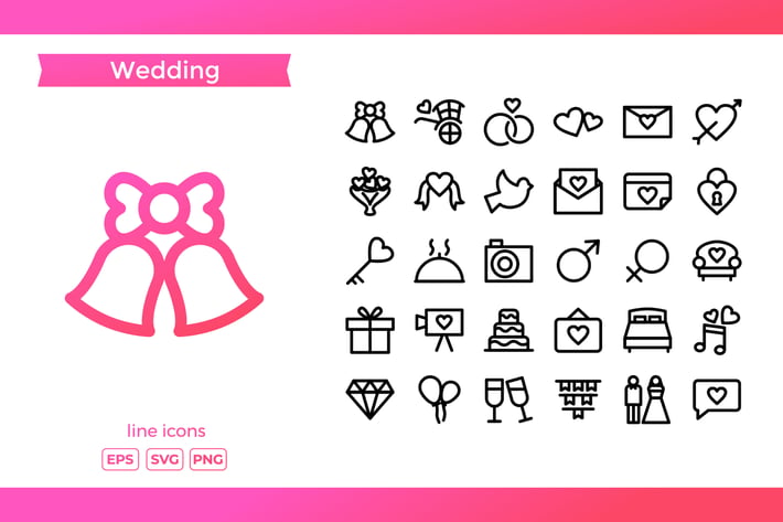 Wedding Line Icons