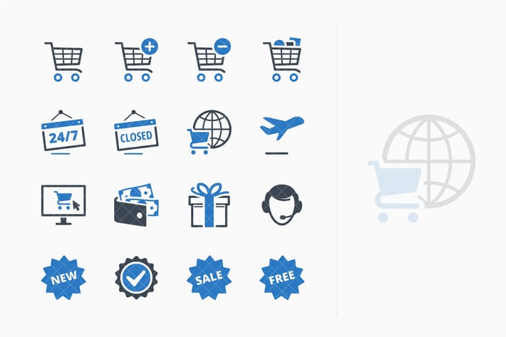 E-commerce Icons Set 2 - Blue Series
