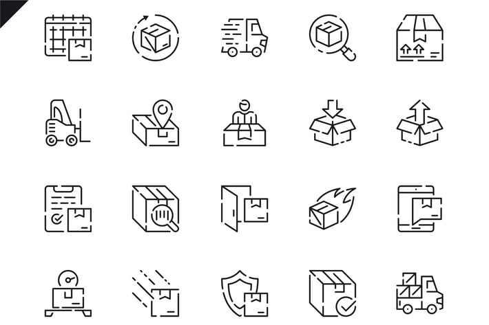 Simple Set Shipping Line Icons