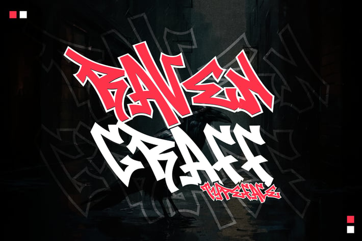 Raven Graff - Outlined Monoline Graffiti Font