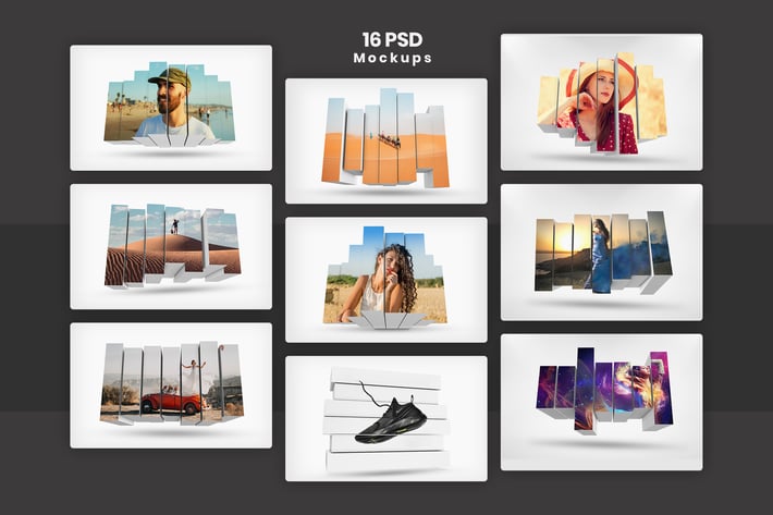 3D Photo Box Mockups Template