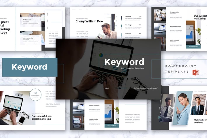 KEYWORD- SEO Digital Marketing Powerpoint Template