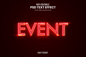 Events - Neon PSD Text Effect