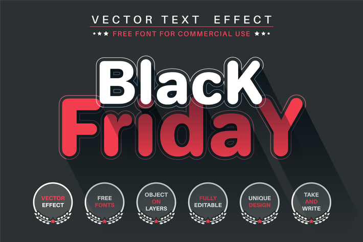 Black Friday - editable text effect, font style
