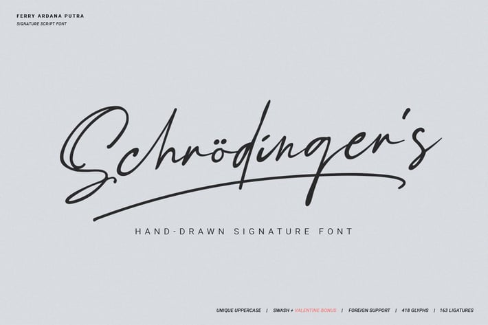 Schrödinger's | Signature Font