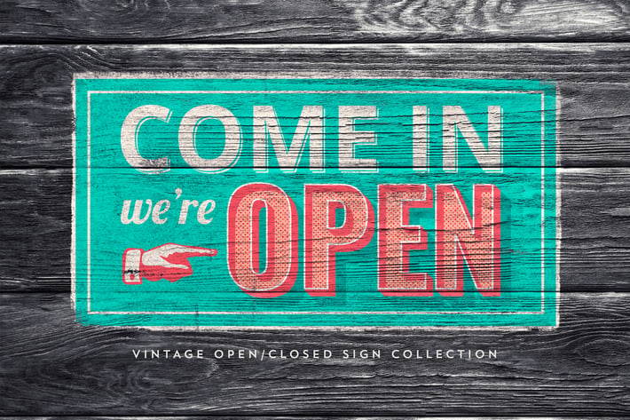 Vintage Open/Closed Sign Collection