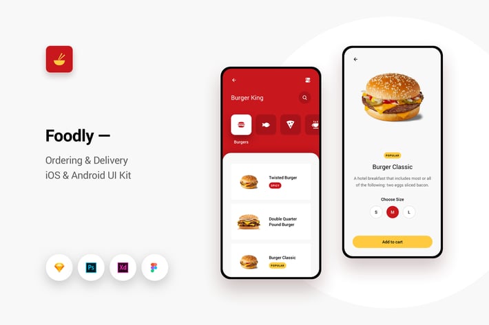 Foodly - Ordering Delivery iOS & Android UI Kit 11