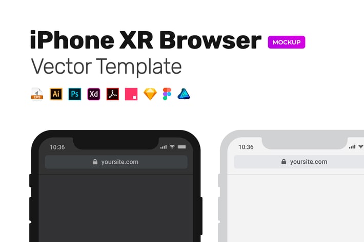 Dark/Light Mobile Browser MockUp – Vector Template