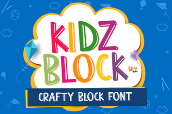 KIDZ BLOCK - crafty block font