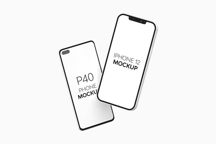 P40 Phone & iPhone 12 Mockup
