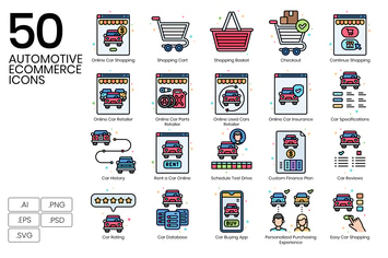50 Automotive eCommerce Icons