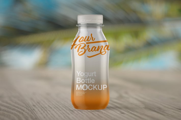 Glossy Yogurt Bottle Mockup