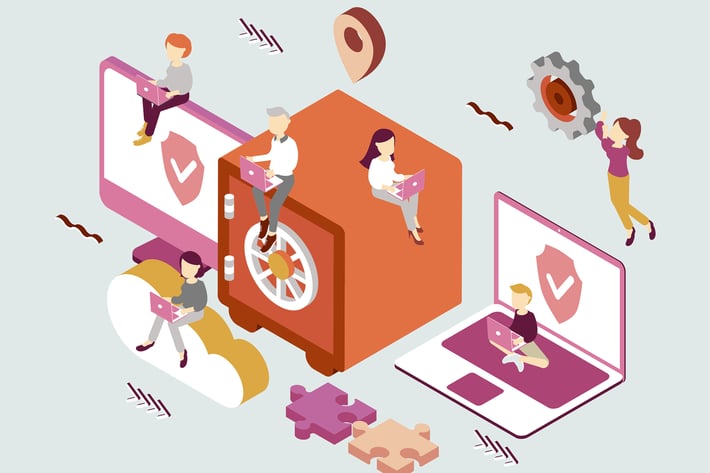 Cloud Storagerage Isometric Illustration
