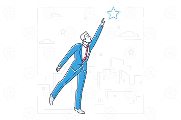 Goal achievement - line design style illustration