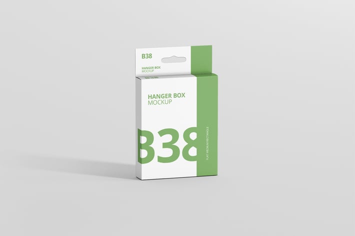 Box Mockup - Flat Medium Rectangle with Hanger