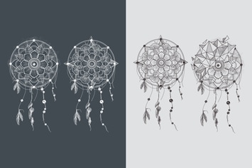 Dream Catcher. Ornament Round Mandalas Tattoo. Geo