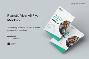 Realistic View A5 Flyer Mockup