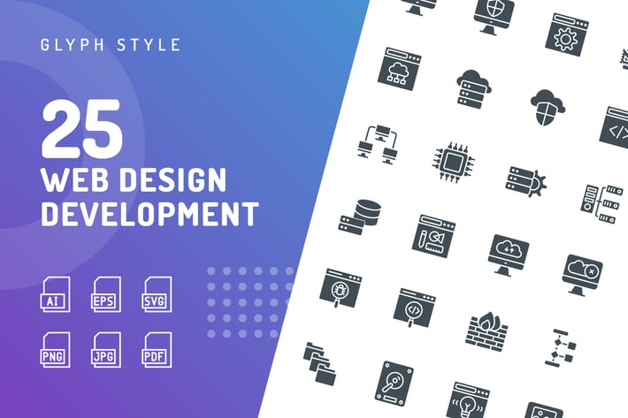 Web Design Development Glyph Icons