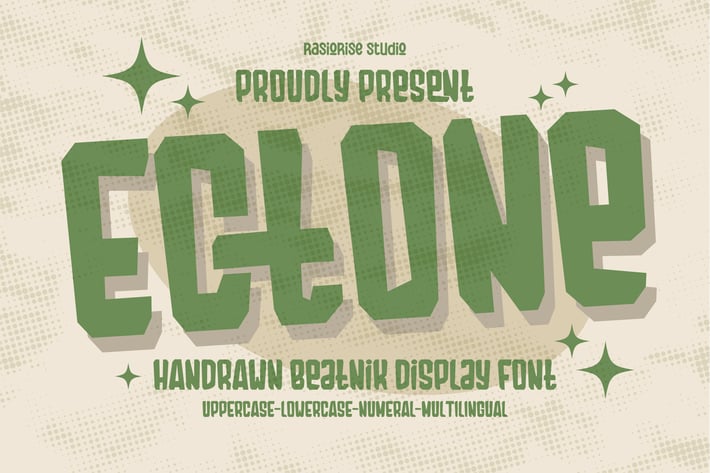 Ectone - Handrawn Beatnik Display Font