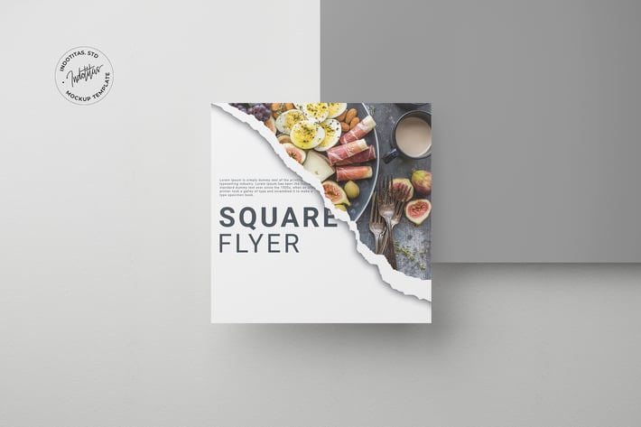 Realistic Square Brochure Mockup