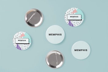 Pin Branding Buttons Mock Up