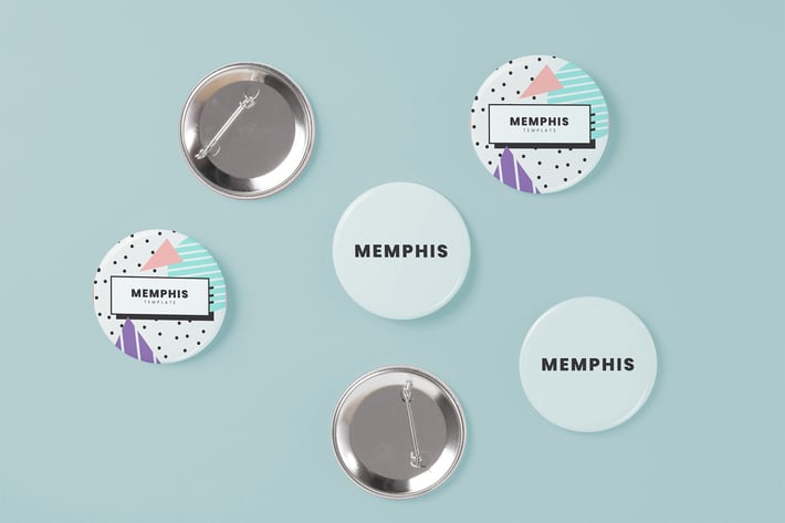 Pin Branding Buttons Mock Up