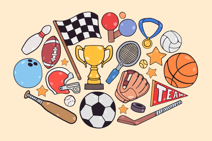 Sports Items Clipart