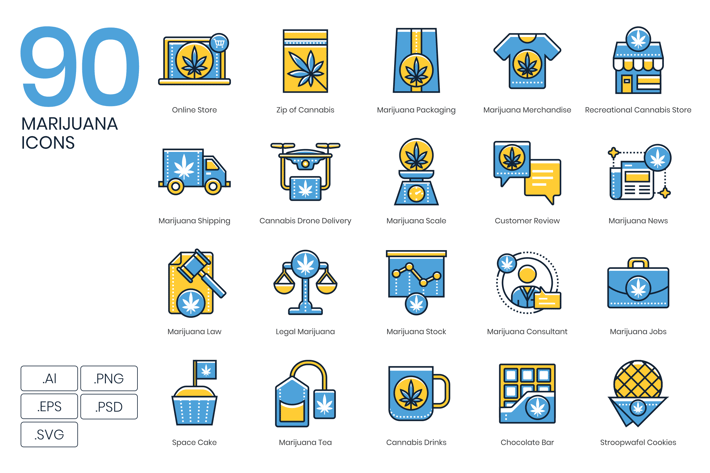 90 Marijuana Icons