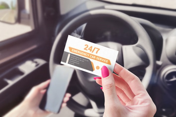 Business Card Car Scene Mockup