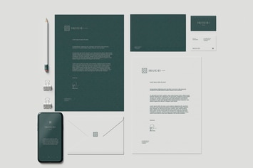 Office Stationery Set Mockup