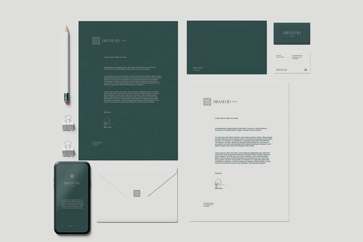 Office Stationery Set Mockup