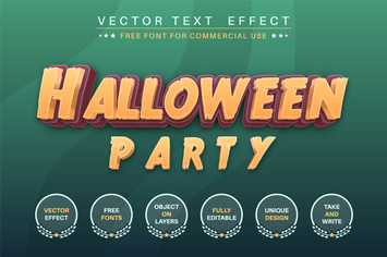 Halloween party - editable text effect, font style