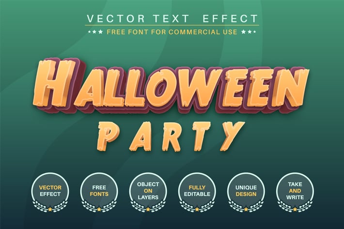 Halloween party - editable text effect, font style