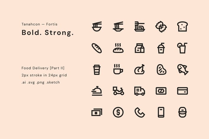Food Delivery Icon Set