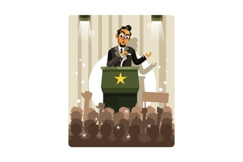 Politicians Speaking Vector Illustration