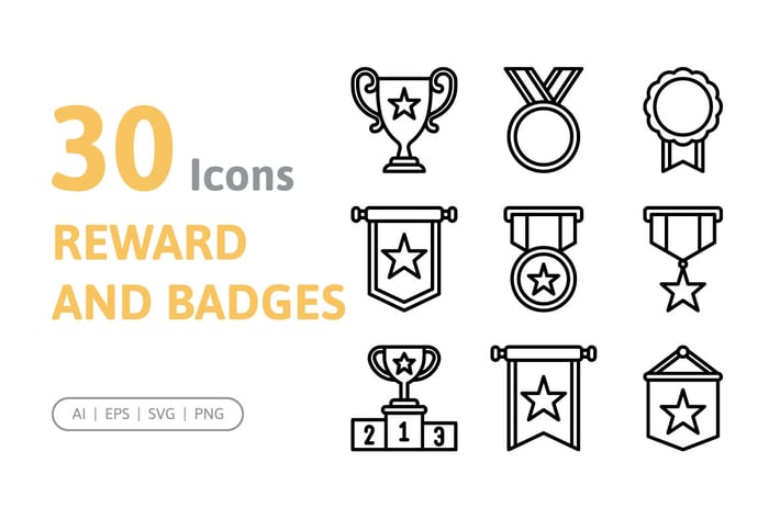 30 Reward and Badges Icons
