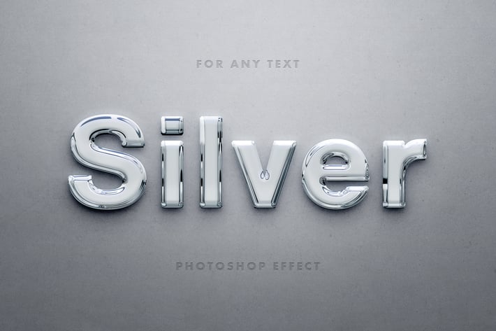 Glossy 3D Silver Text Effect