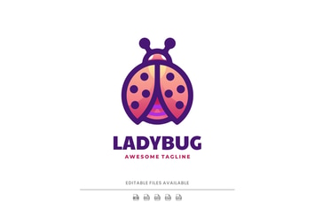 Lady Bug Color Mascot Logo