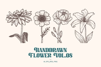 Handdrawn Flower Vol.08