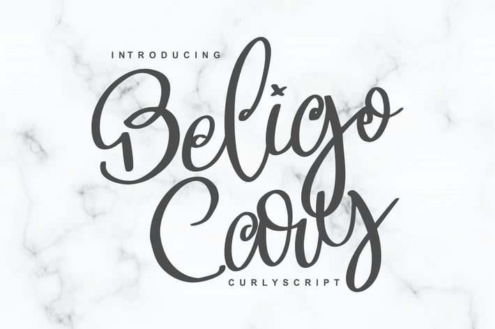 Beligo Cary | Curly Script Font